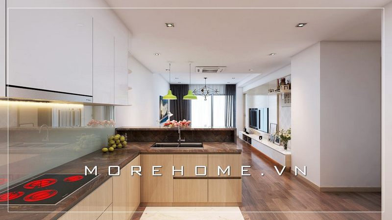 Tuyển chọn 15 mẫu thiết kế phòng bếp căn hộ ấn tượng từ công ty thiết kế nội thất uy tín Morehome Hà Nội